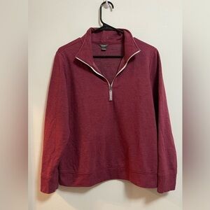 Eddie Bauer - Women’s Quarter Zip Pullover Sweatshirt- Ruby Cranberry - Size M